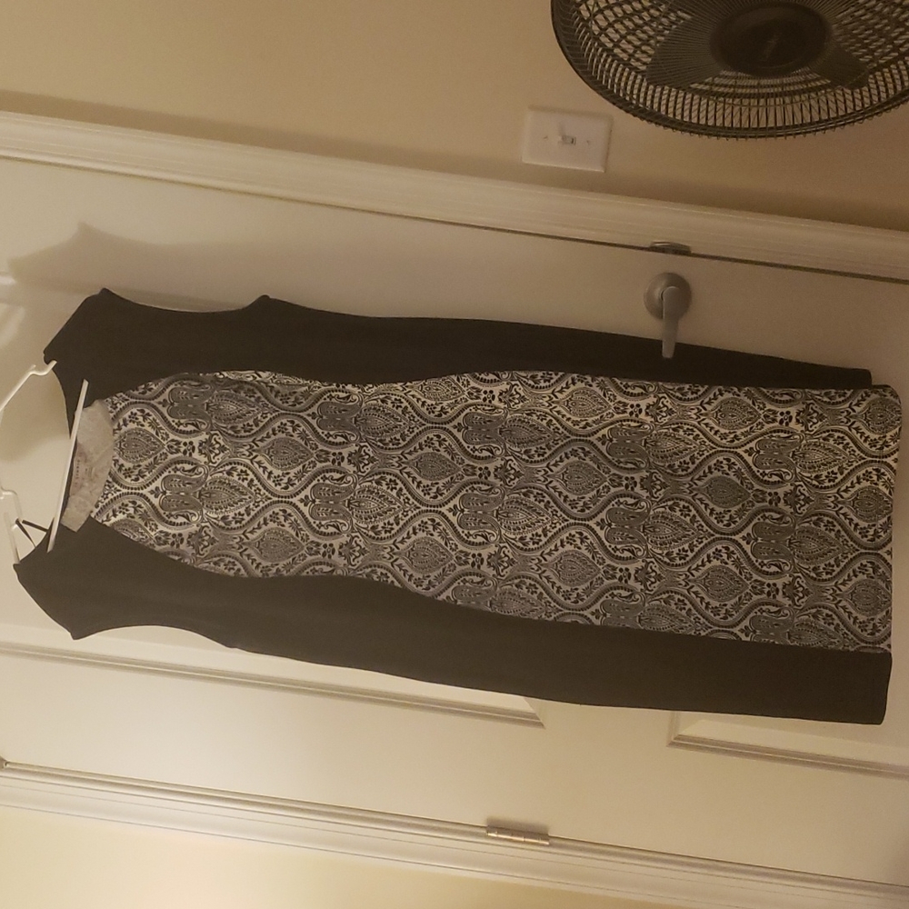 Black and White Intricate Print Dress